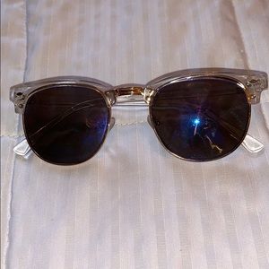 Blue and clear sunglasses